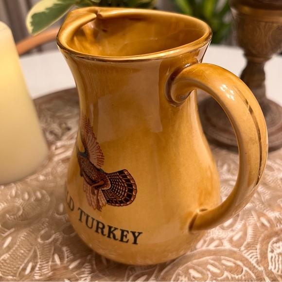 Vintage Staffordshire Pottery Wild Turkey Bourbon Pitcher - Picture 2 of 9